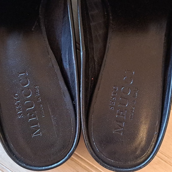 Sesto Meucci Italian Woven Leather Beaded Basket Maya Kiltie Flat Mules - Picture 4 of 8